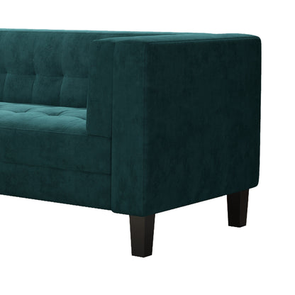 Frosty Green Velvet Button Tufted 3-seater Sofa with Hardwood Frame
