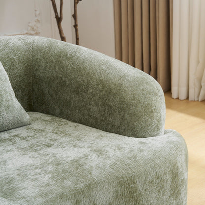 Full Compression L-Shape Sectional Sofa with Curved Chaise, Modular Chenille Couch, Compression Sofa