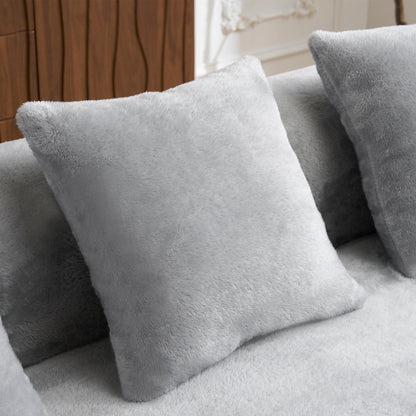 Full Compression L-Shape Sectional Sofa with Curved Chaise, Modular Chenille Couch, Compression Sofa