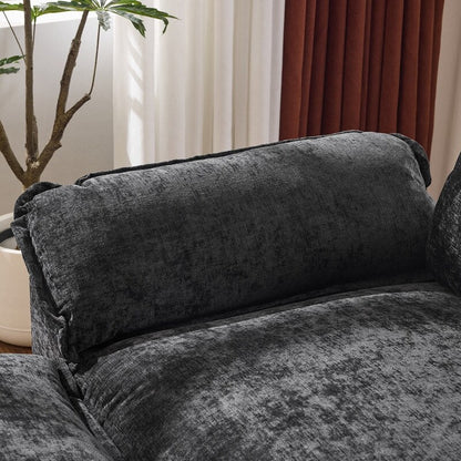 Full KD Double Cushion Chenille Sofa with Ottoman