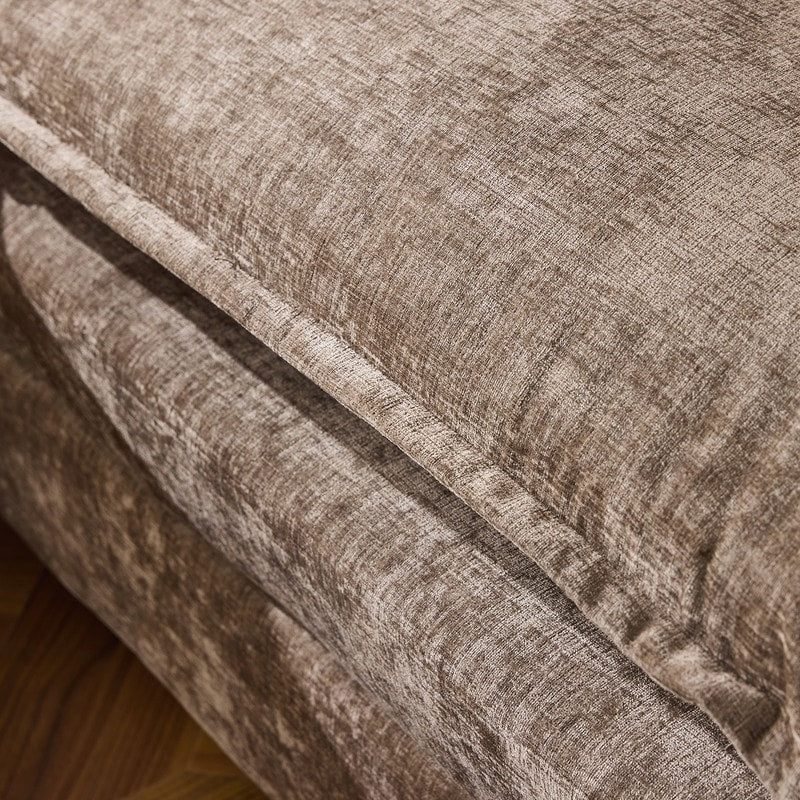 Full KD Double Cushion Chenille Sofa with Ottoman