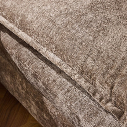 Full KD Double Cushion Chenille Sofa with Ottoman