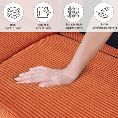 74 Sofas for Living Room, Corduroy Love Seat Couches, Small Couch with 2 Pillow ,, Easy Assembly Sofa for Small Spaces