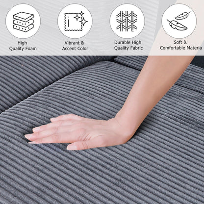 74 Sofas for Living Room, Corduroy Love Seat Couches, Small Couch with 2 Pillow ,, Easy Assembly Sofa for Small Spaces