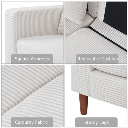 74 Sofas for Living Room, Corduroy Love Seat Couches, Small Couch with 2 Pillow ,, Easy Assembly Sofa for Small Spaces