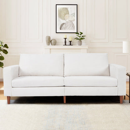 74 Sofas for Living Room, Corduroy Love Seat Couches, Small Couch with 2 Pillow ,, Easy Assembly Sofa for Small Spaces