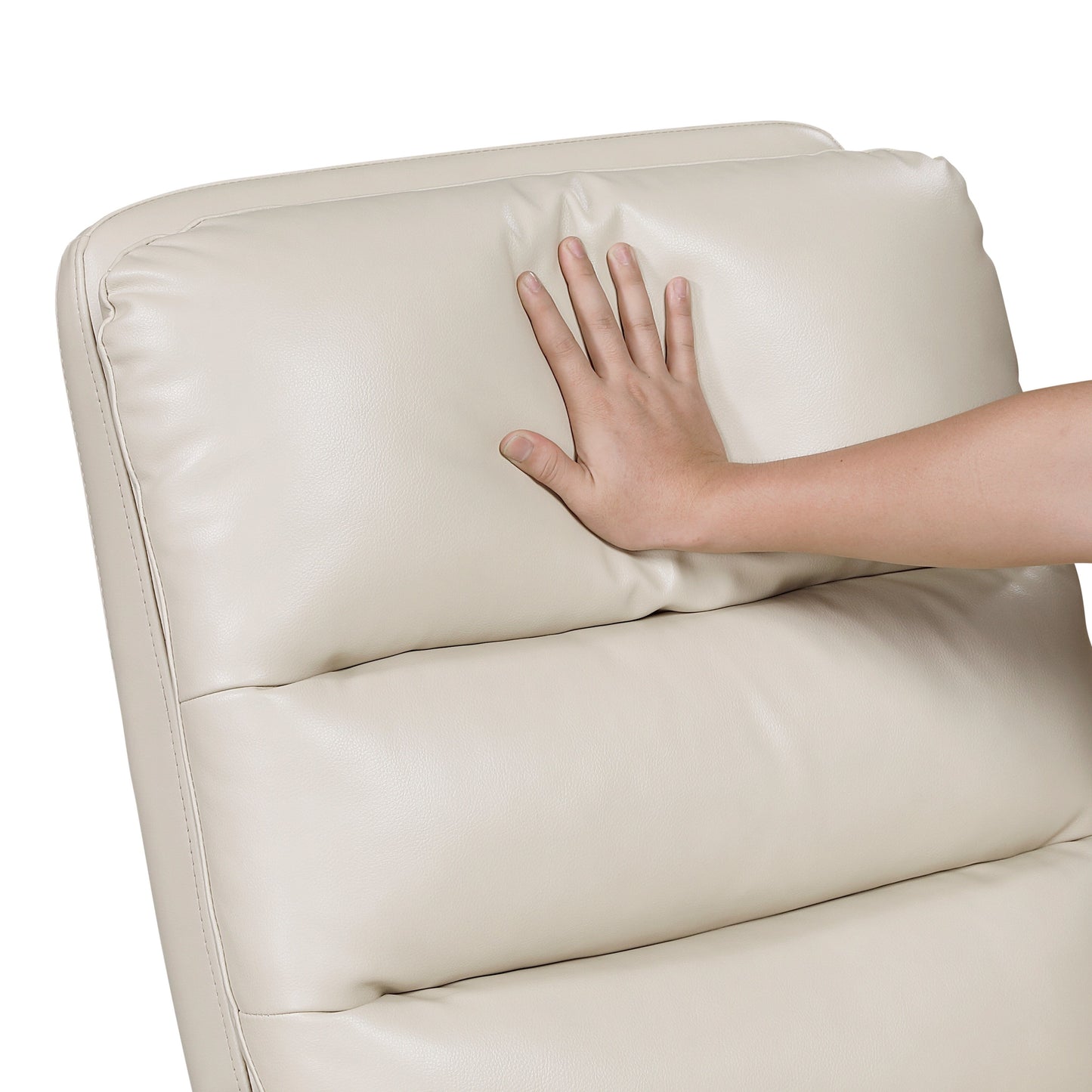 Glider Reclining Chair Swivel Motion Breathable Faux Leather Upholstery Luxury Living Room Furniture, Movie Chair
