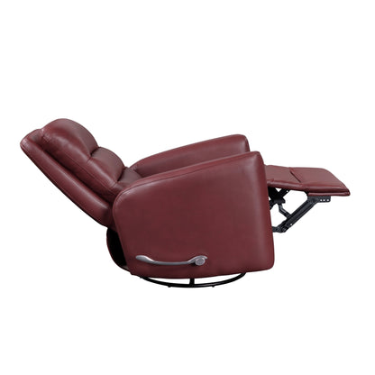Glider Reclining Chair Swivel Motion Breathable Faux Leather Upholstery Luxury Living Room Furniture, Movie Chair