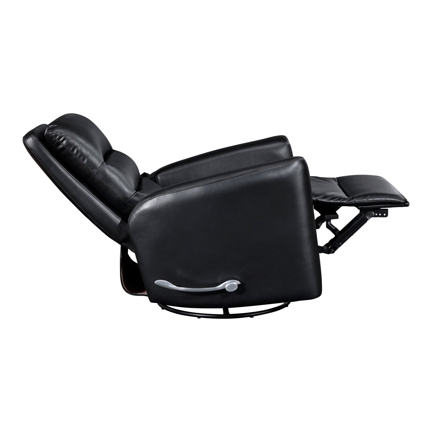 Glider Reclining Chair Swivel Motion Breathable Faux Leather Upholstery Luxury Living Room Furniture, Movie Chair