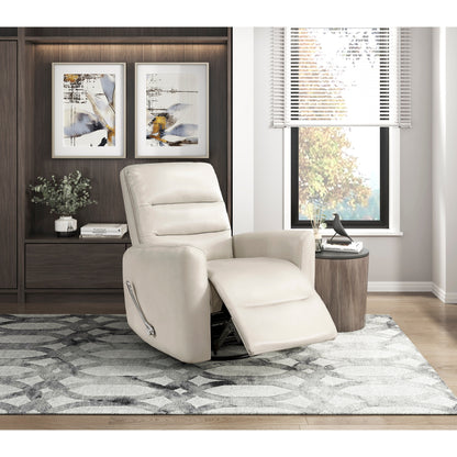 Glider Reclining Chair Swivel Motion Breathable Faux Leather Upholstery Luxury Living Room Furniture, Movie Chair