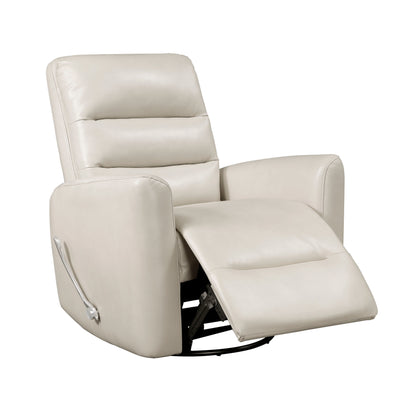 Glider Reclining Chair Swivel Motion Breathable Faux Leather Upholstery Luxury Living Room Furniture, Movie Chair
