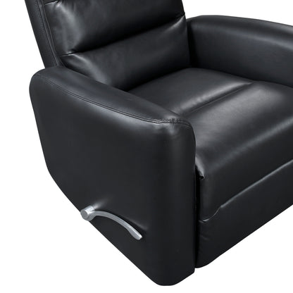 Glider Reclining Chair Swivel Motion Breathable Faux Leather Upholstery Luxury Living Room Furniture, Movie Chair