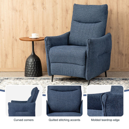 Glitzhome 41H Fabric Push Back Recliner With Ergonomic Segmented Back