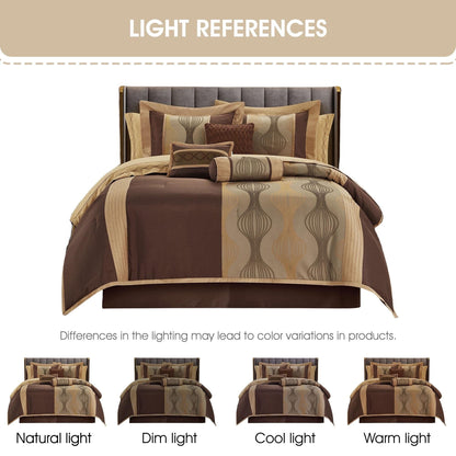 Nanshing Daniella 7-Piece Modern Geometric Comforter Set
