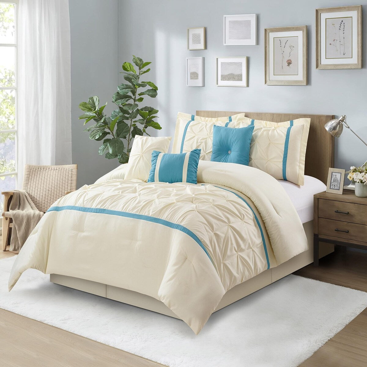 Nanshing Regala 7 Piece Minimalist Pinch Pleat Comforter Set