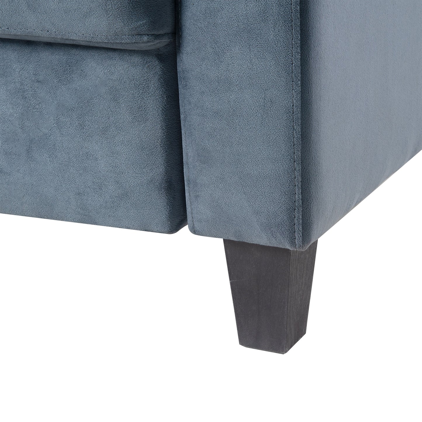 Gray 76.7 Velvet 3-seater Sofa with Sturdy Hardwood Frame and Highly Elastic Foam for Living Room