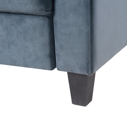 Gray 76.7 Velvet 3-seater Sofa with Sturdy Hardwood Frame and Highly Elastic Foam for Living Room
