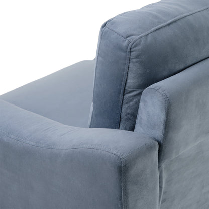 Gray 76.7 Velvet 3-seater Sofa with Sturdy Hardwood Frame and Highly Elastic Foam for Living Room