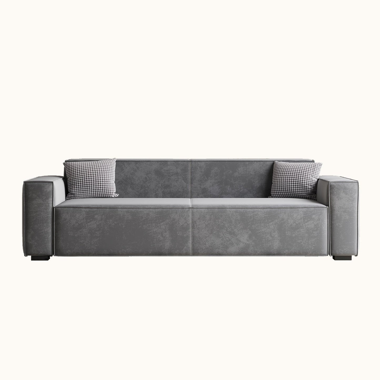 Gray Chenille Upholstered Loveseat Sofa with Wood Legs
