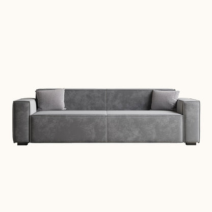 Gray Chenille Upholstered Loveseat Sofa with Wood Legs