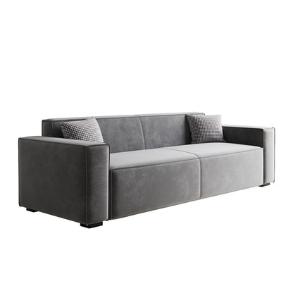 Gray Chenille Upholstered Loveseat Sofa with Wood Legs