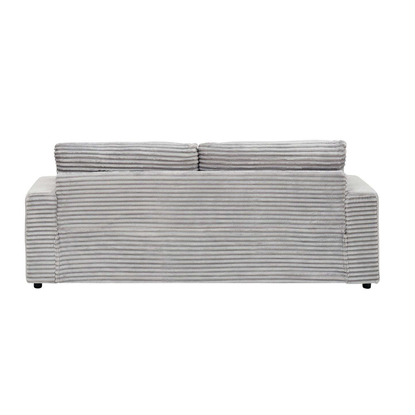 Gray Corduroy 3-seater Sofa with Toss Pillows