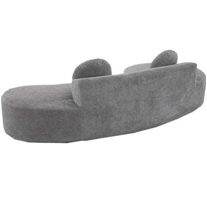 Gray Corduroy Cloud Sofa with Pillows