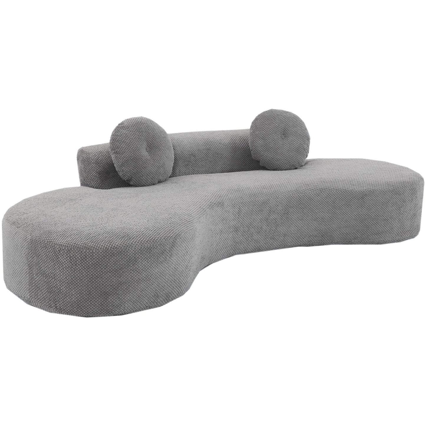 Gray Corduroy Cloud Sofa with Pillows