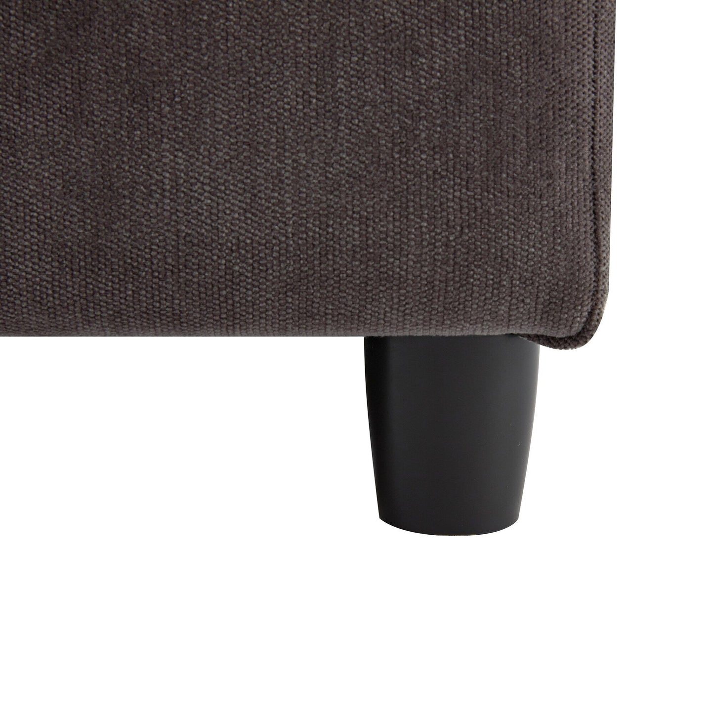 Gray Large Polyester 3-seater Sofa with Storage Units