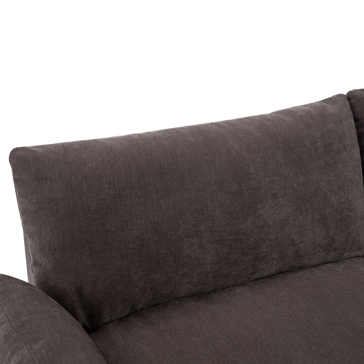 Gray Large Polyester 3-seater Sofa with Storage Units