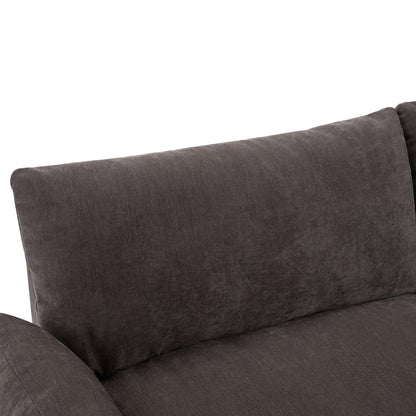 Gray Large Polyester 3-seater Sofa with Storage Units