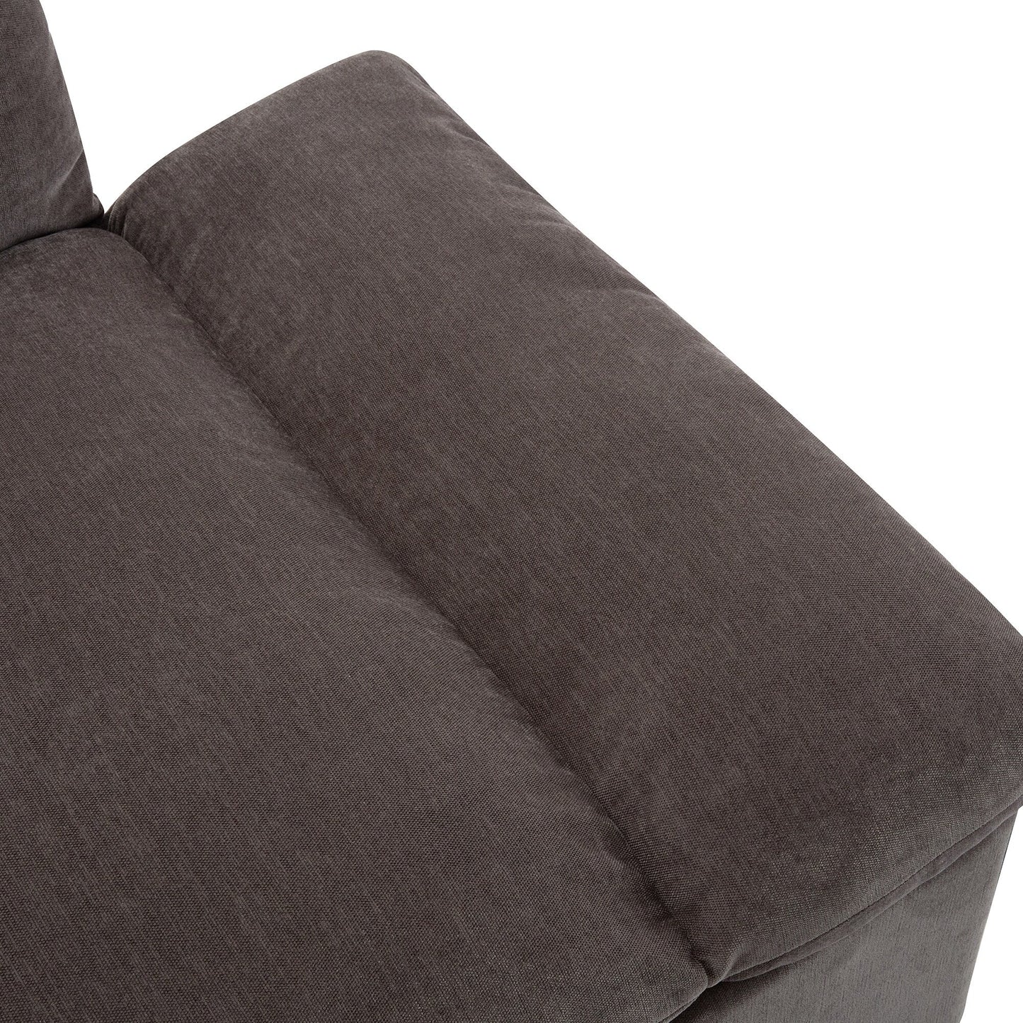 Gray Large Polyester 3-seater Sofa with Storage Units