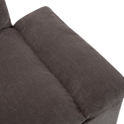 Gray Large Polyester 3-seater Sofa with Storage Units