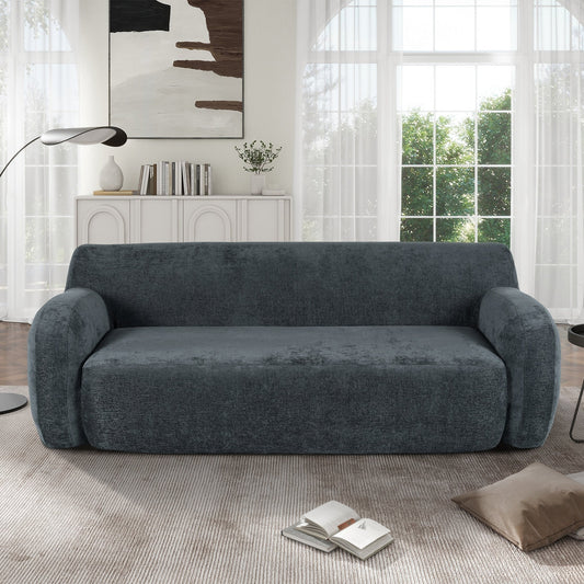 Gray Minimalist 3-seater Sofa with High-Density Foam Padding