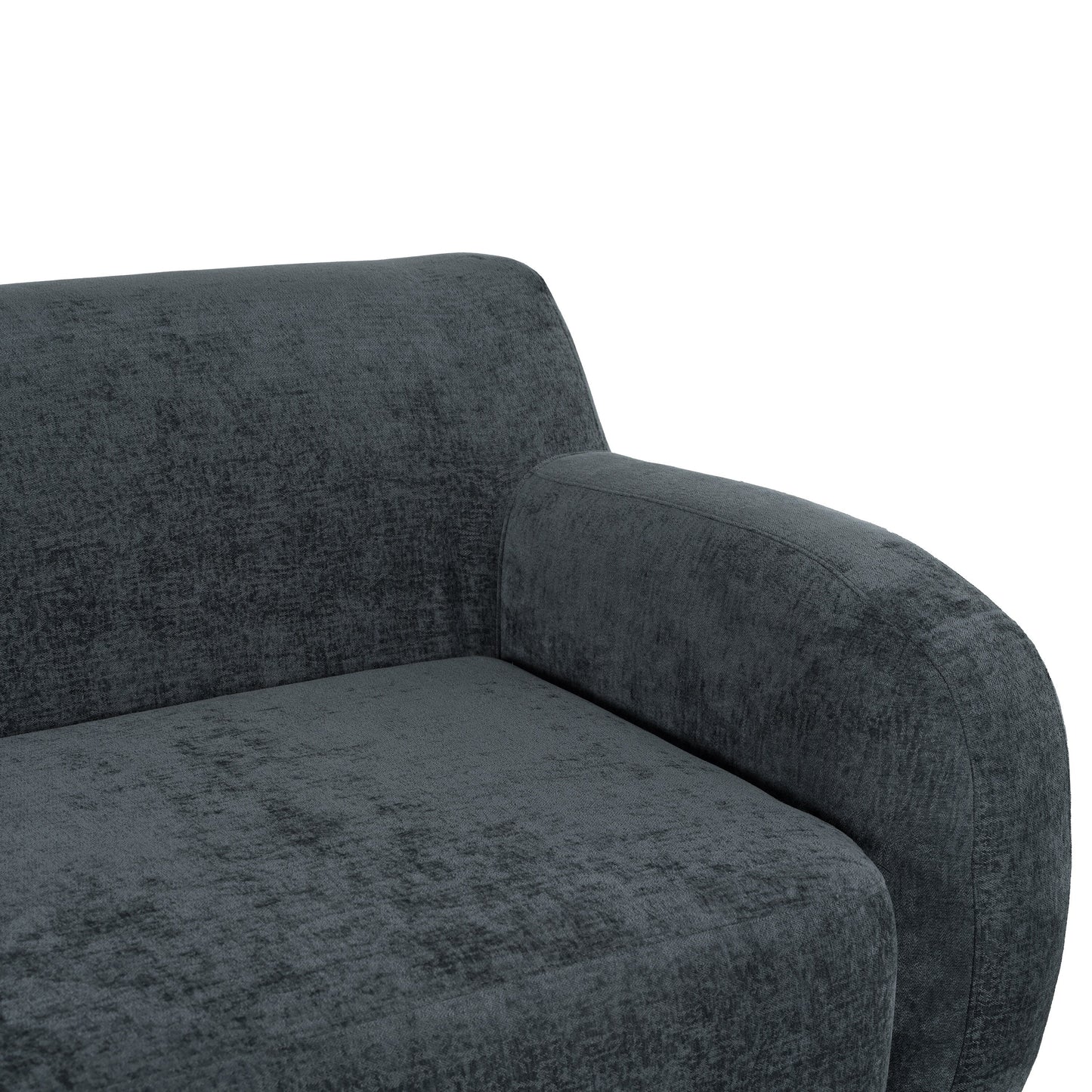 Gray Minimalist 3-seater Sofa with High-Density Foam Padding