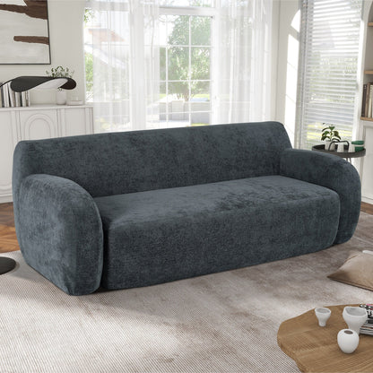 Gray Minimalist 3-seater Sofa with High-Density Foam Padding