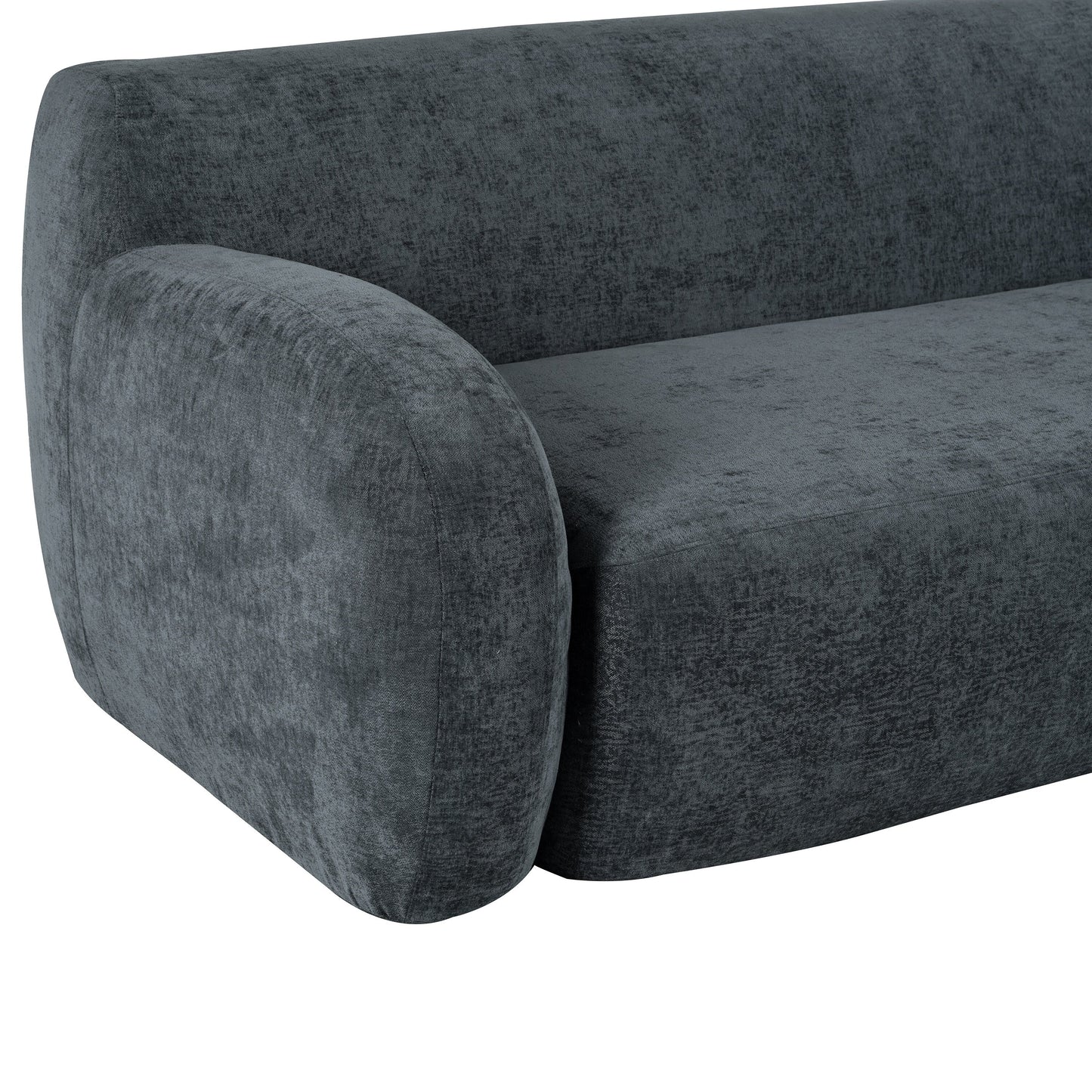 Gray Minimalist 3-seater Sofa with High-Density Foam Padding