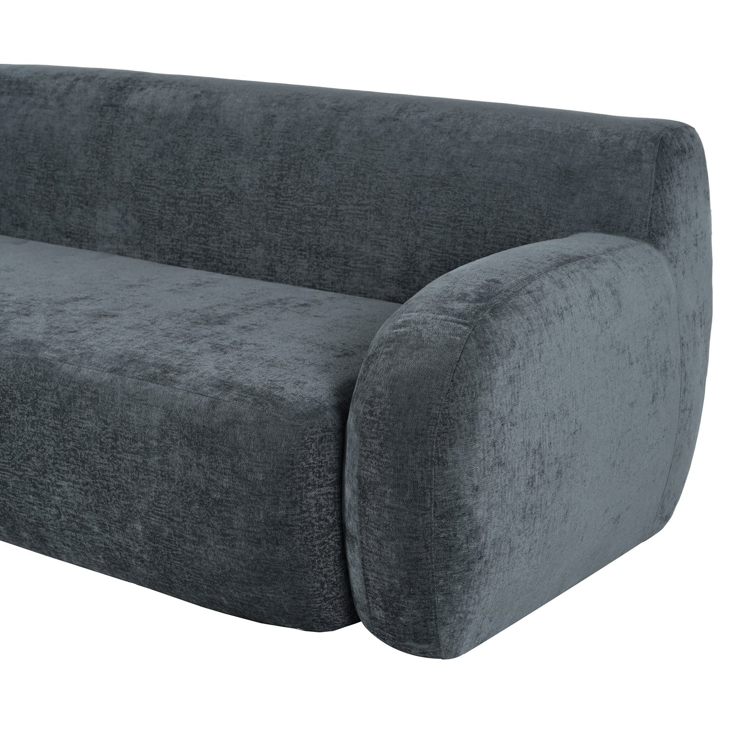 Gray Minimalist 3-seater Sofa with High-Density Foam Padding