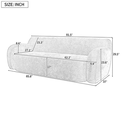 Gray Minimalist 3-seater Sofa with High-Density Foam Padding