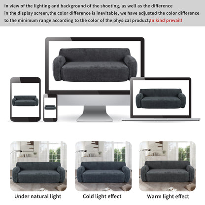 Gray Minimalist 3-seater Sofa with High-Density Foam Padding