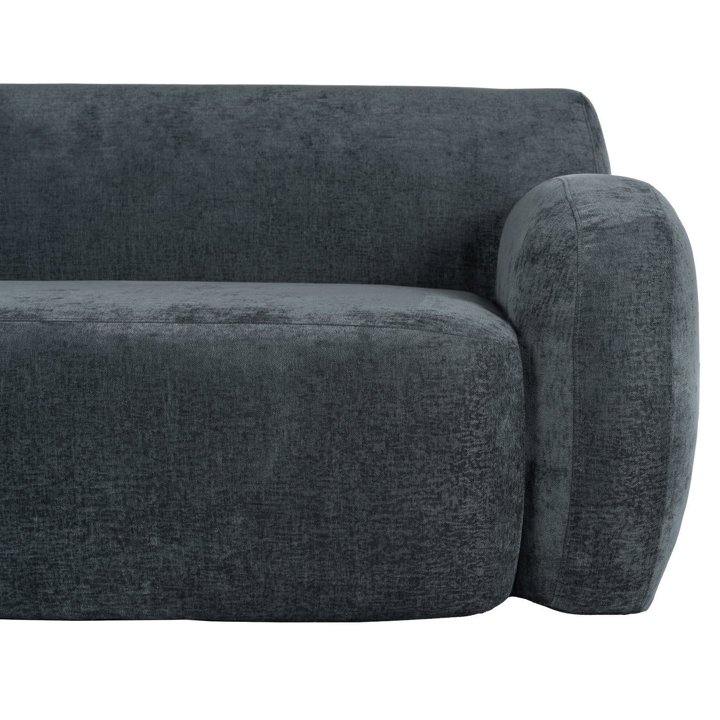 Gray Minimalist 3-seater Sofa with High-Density Foam Padding