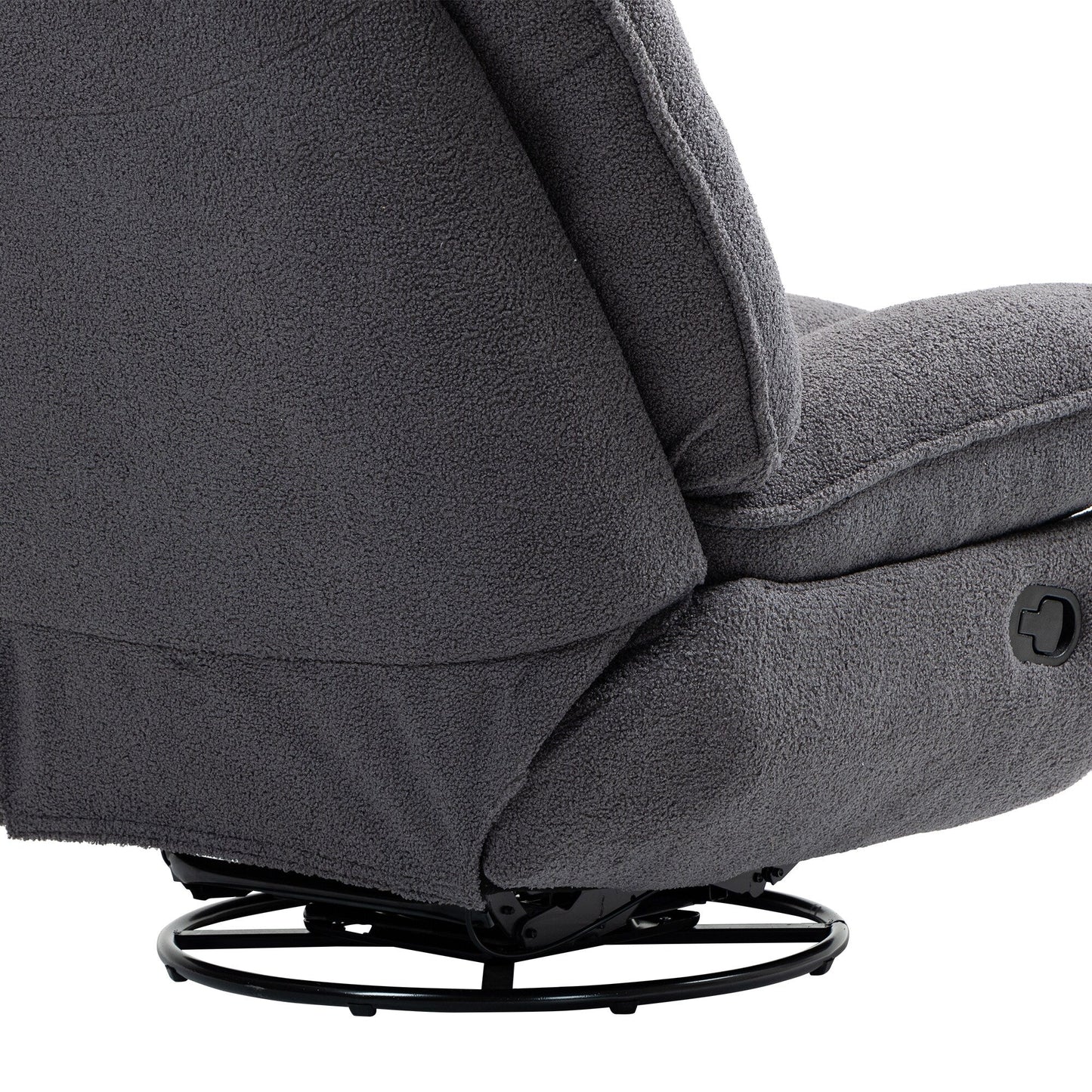 Gray Oversized Chenille 360Â° Swivel Glider Rocker Recliner with Extended Footrest