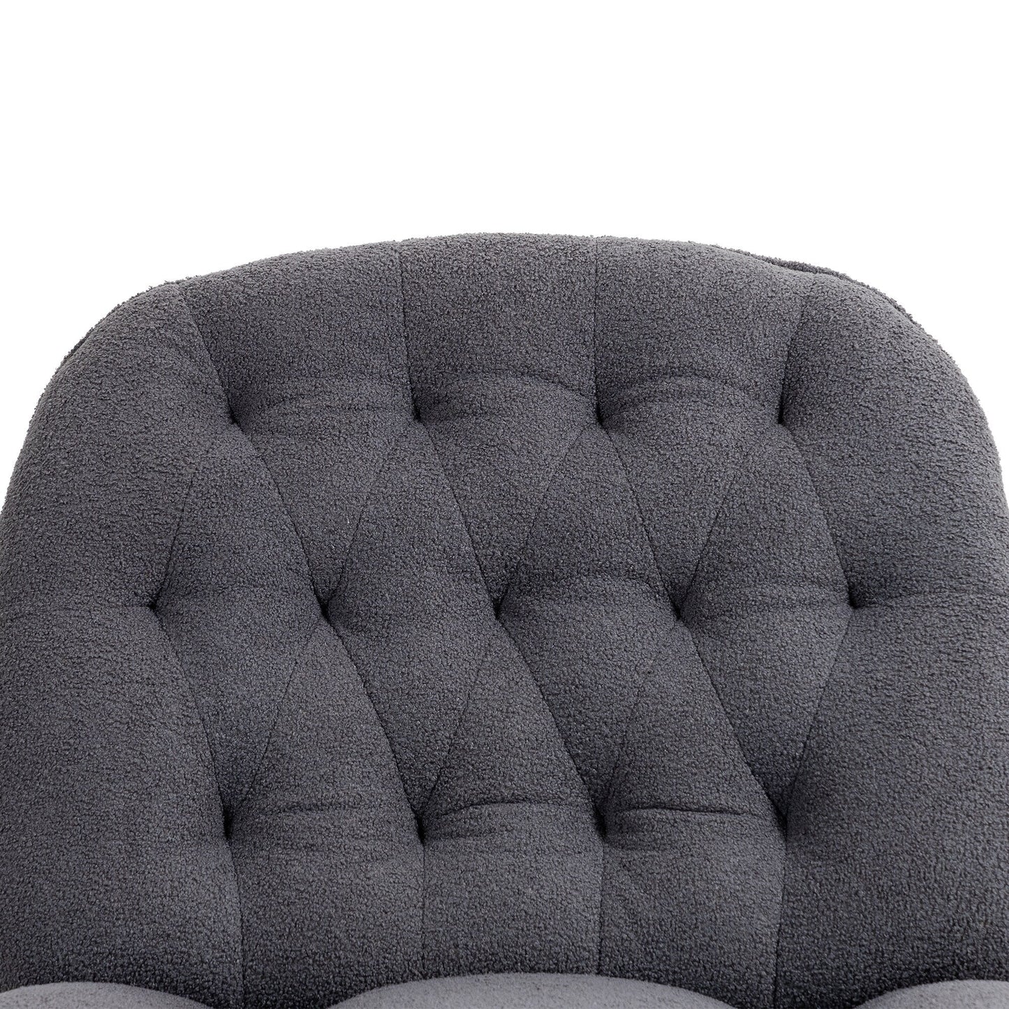 Gray Oversized Chenille 360Â° Swivel Glider Rocker Recliner with Extended Footrest