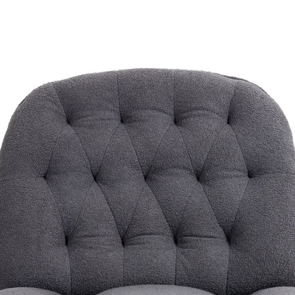 Gray Oversized Chenille 360Â° Swivel Glider Rocker Recliner with Extended Footrest