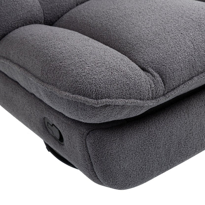 Gray Oversized Chenille 360Â° Swivel Glider Rocker Recliner with Extended Footrest