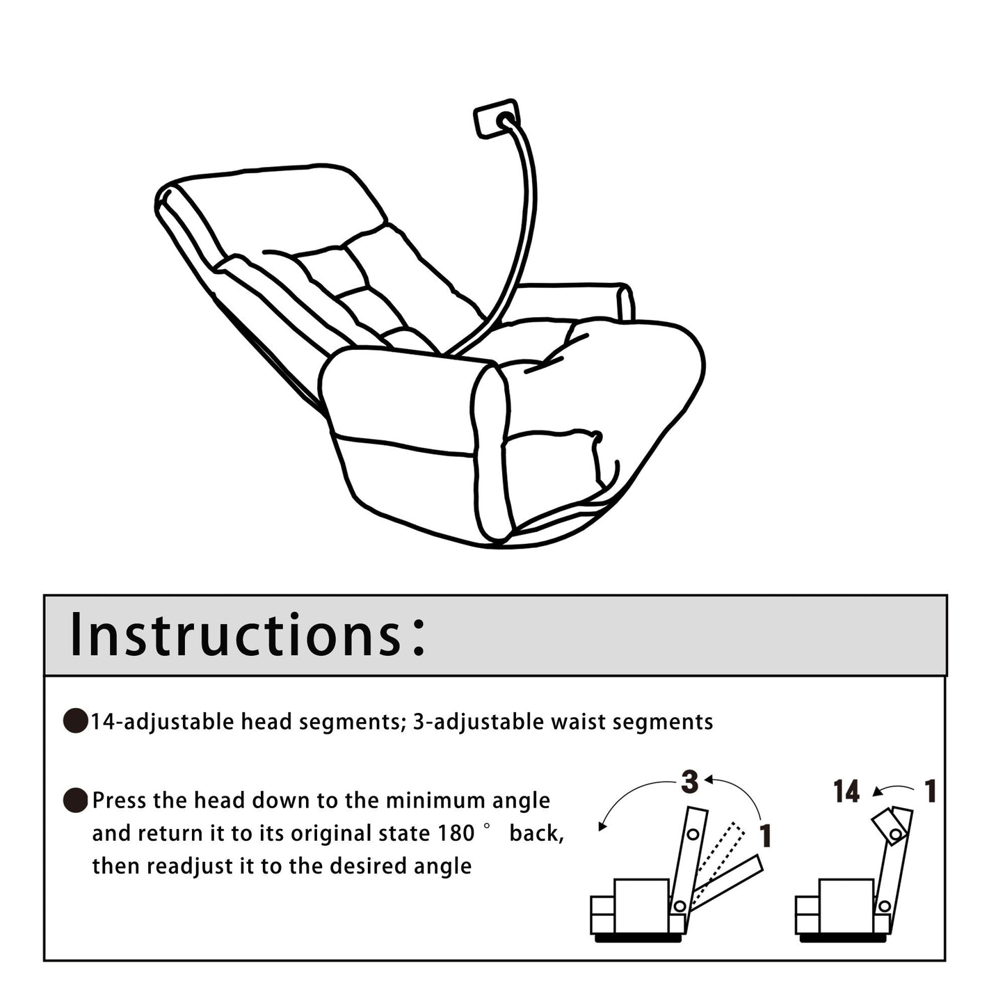Gray Upholstered 360Â° Swivel Manual Leisure Recliner with Mobile Phone Holder, Adjustable Headrest and Backrest