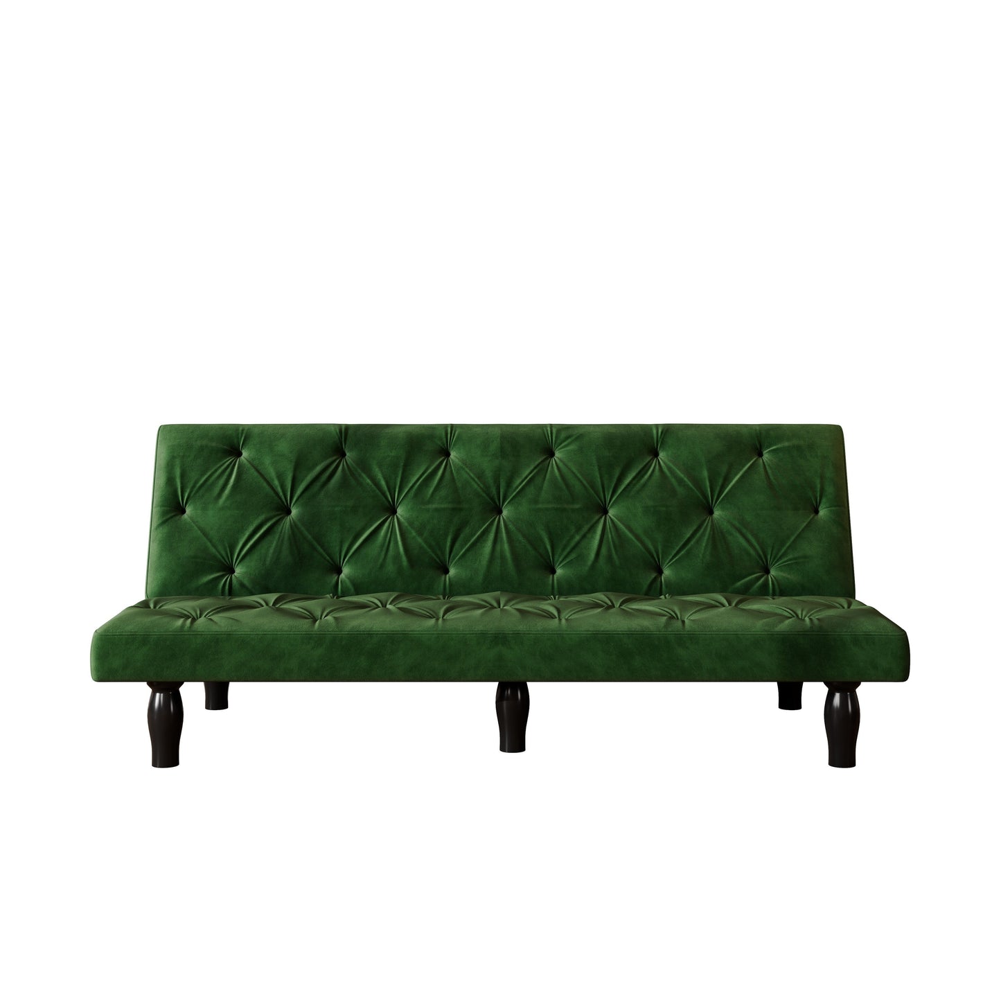 Green 66 Velvet 3-seater Sofa Bed with Sturdy Wood Frame and High Elastic Foam Cushion for Living Room