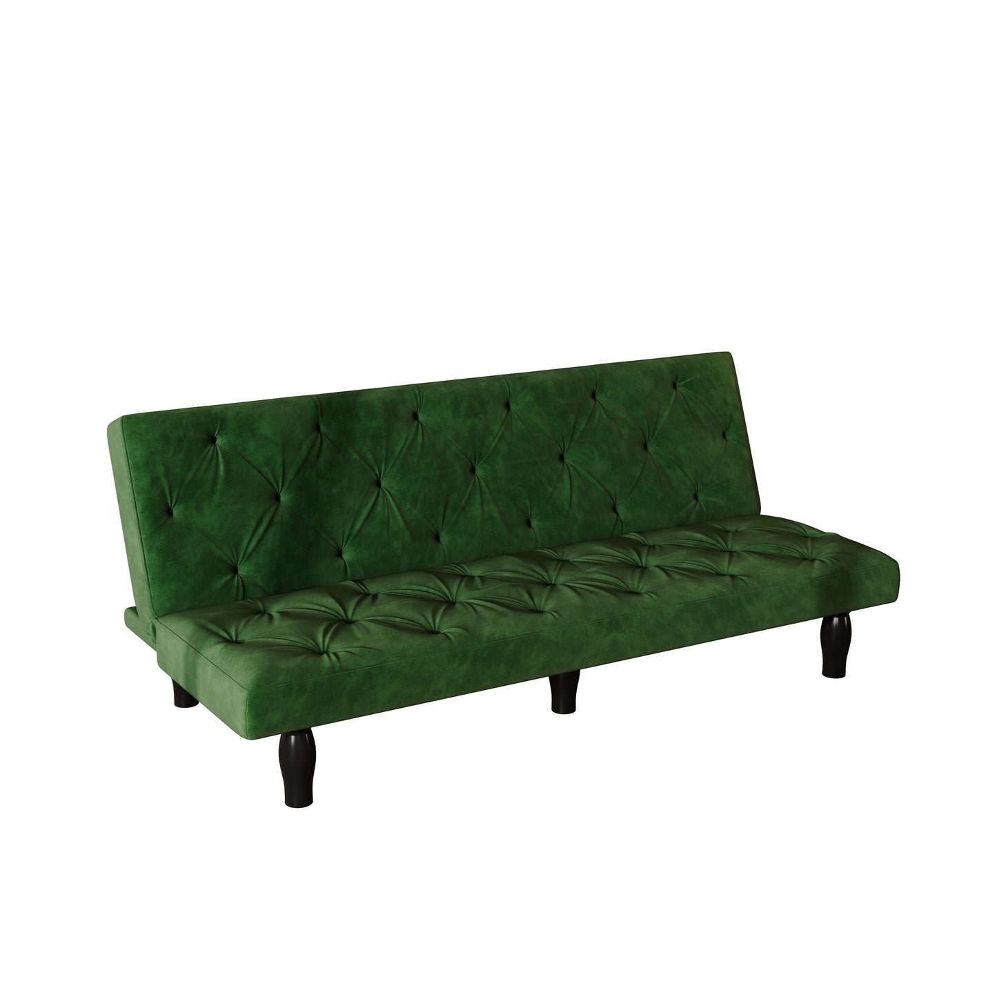 Green 66 Velvet 3-seater Sofa Bed with Sturdy Wood Frame and High Elastic Foam Cushion for Living Room