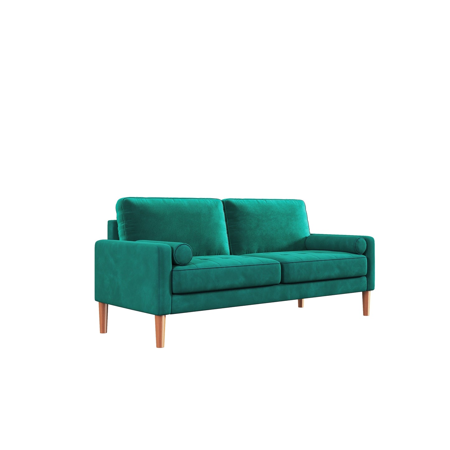 Green 67.7 Upholstered 3-Seater Sofa with Tool-Free Assembly, High-Density Foam, and Solid Wood Frame