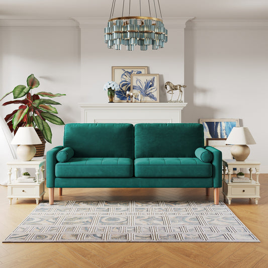 Green 67.7'' Upholstered 3-Seater Sofa with Tool-Free Assembly